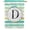 Letter D, variant on America Forever Spring Monogram House Flag Letter L 28 X 40 inches Double Sided Vertical Outdoor, Yard, Lawn, Decorative Spring Floral Wreath, Stripe Seasonal Flags Summer