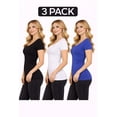 thumbnail image 3 of Women's Seamless Short Sleeve Fitted Tee 3-Pack Soft Stretch Everyday Top, 3 of 6