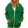 thumbnail image 1 of MeetoTime Women's Zip Up Sweatshirt Fall Long Sleeve Oversized Hooded Sweatshirt Jacket with Pockets, 1 of 6