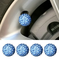 HCJKDU Car Wheel Tire Valve Caps, 4 Pack Crystal Rhinestone Car Tire Wheel Valve Stem Air Caps for Car Tire Accessories Universal for Cars, SUVs, Bicycle, Trucks and Motorcycles