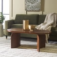 thumbnail image 2 of Safavieh Chakun Glam Oval Ash Veneer Coffee Table, Walnut, 2 of 10
