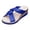 Blue, variant on Espadrilles for Women Open Toe Slides Sandals Solid Color Soft Leather Strap Slip on Wedges Heels Casual Beach Shoes Pink Size 7