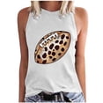 thumbnail image 2 of Feancey Game Day Shirts Women Sleeveless Tshirts Leopard Football Print Workout Tank Tops Comfort Casual Summer Tee Top Khaki XL, 2 of 5