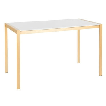 Miekor Furniture Fuji Modern/Glam Dining Table in Gold Metal with White Marble Top B5A1666