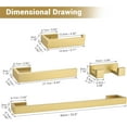 thumbnail image 6 of Brushed Gold Bathroom Hardware Set, 4-Piece Bath Towel Bar Set SUS304 Stainless Steel Towel Rack Set for Bathroom, 23.6 inches Bathroom Towel Holder Set Wall Mounted, 6 of 6
