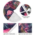 thumbnail image 2 of FMSHPON Palm Leaf Flamingo Xmas Christmas Tree Skirt Stand Mat for Holiday Party Decoration Indoor Outdoor 48 inches, 2 of 6