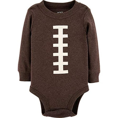 

Carter s Baby Boy s Thanksgiving Football Long Sleeve Bodysuit (Newborn) Brown