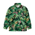 thumbnail image 4 of Uorisanigo Girls Half Zip Sweatshirt Oversized Long Sleeve Pullover Crop Tops School Drop Shoulder Christmas Tree Candy Cane Pullover Top Fall Fashion Outfits Clothes Quarter-Zip Jacket Shirts, 4 of 7