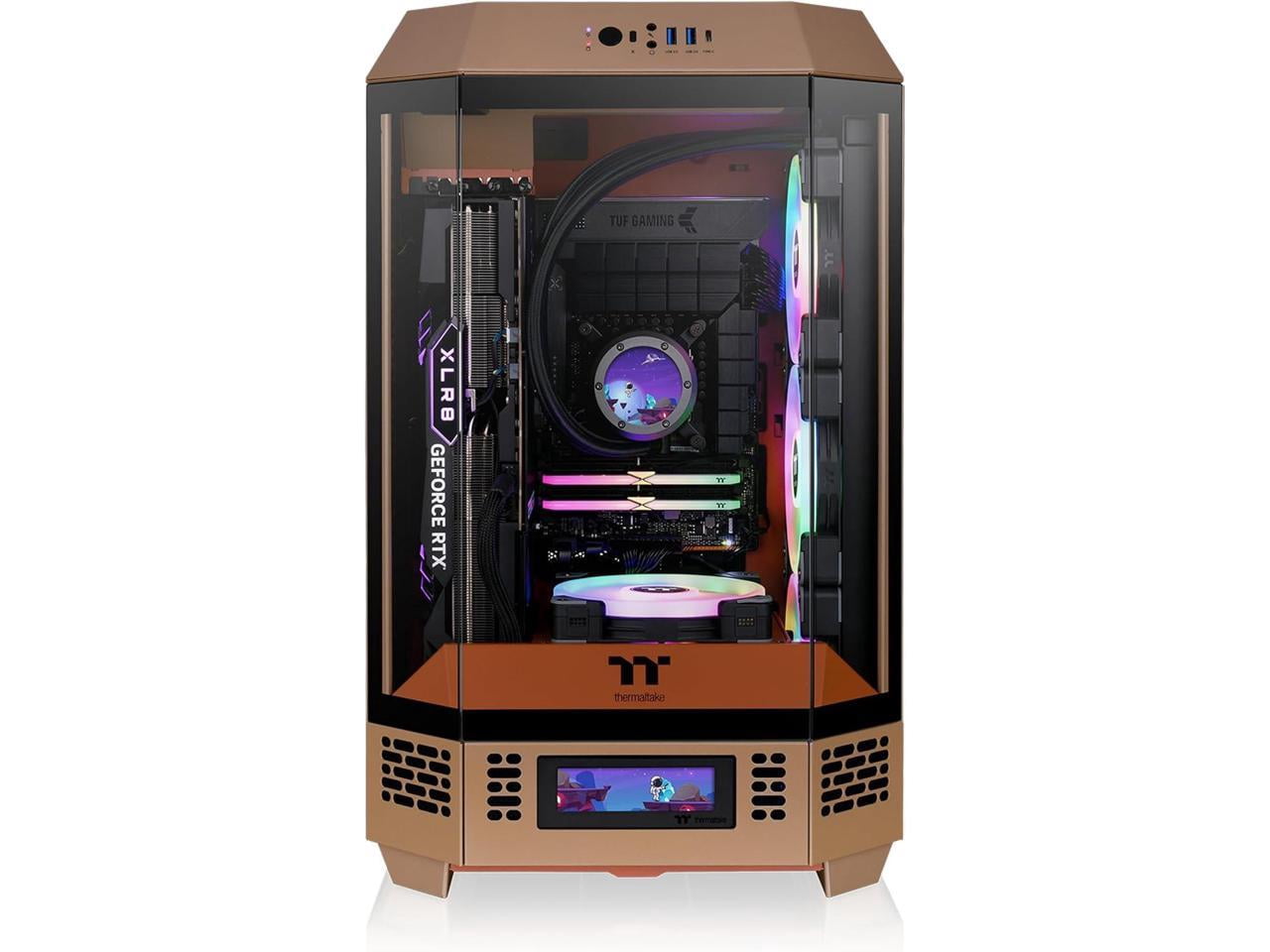 Thermaltake Tower 300 Gravel Sand Micro-ATX Case; 2x140mm CT Fan Included; Support Up to 420mm Radiator; Optional Chassis Stand Kit Allows Horizontal Display; CA-1Y4-00SGWN-00