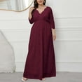 thumbnail image 6 of Njagoc3 Womens Long Sleeve V - Neck Maxi Dress, Flowy Formal Gown, Evening Party & Gala Wear, 6 of 6