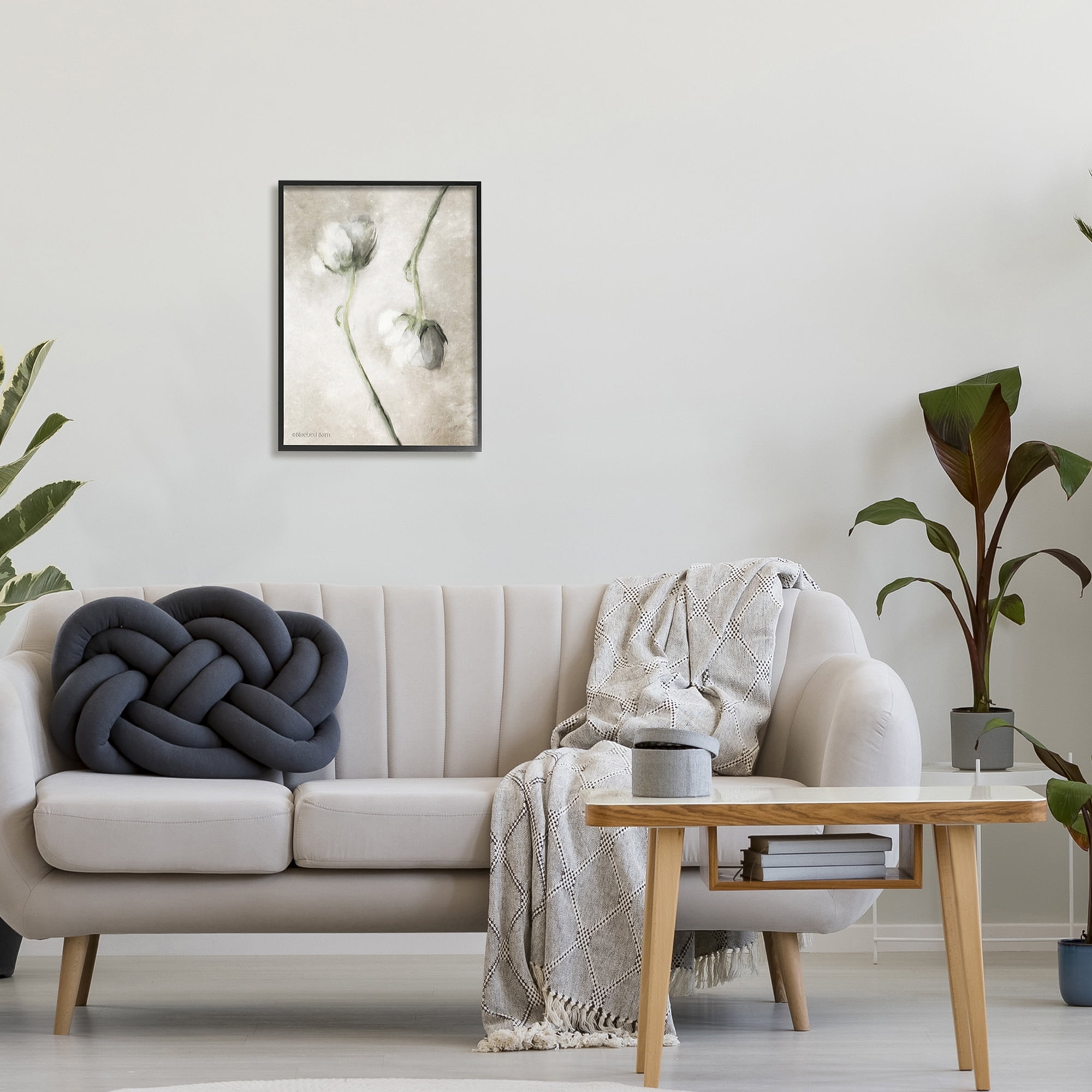Stupell Industries White Floral Stems Botanical Vintage Rose Blossom Painting,16 x 20, Design by Bluebird Barn