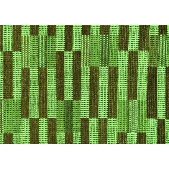 Ahgly Company Indoor Rectangle Abstract Green Modern Area Rugs, 7' x 10'