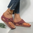 thumbnail image 5 of USSUMA Women Sandals Women's Spring and Summer New Big Size Clip-toe Beach Flower Hollow-out Wedges Fashion Casual Slippers All-Day Sightseeing Sandals Gift Savings, 5 of 7