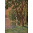 thumbnail image 3 of Marie- Joseph-Leon Clavel ( Iwill) 11x14 Black Modern Framed Museum Art Print Titled - The Lake Love - the Sunrise - the Statue of Venus and Cupid (1918), 3 of 5