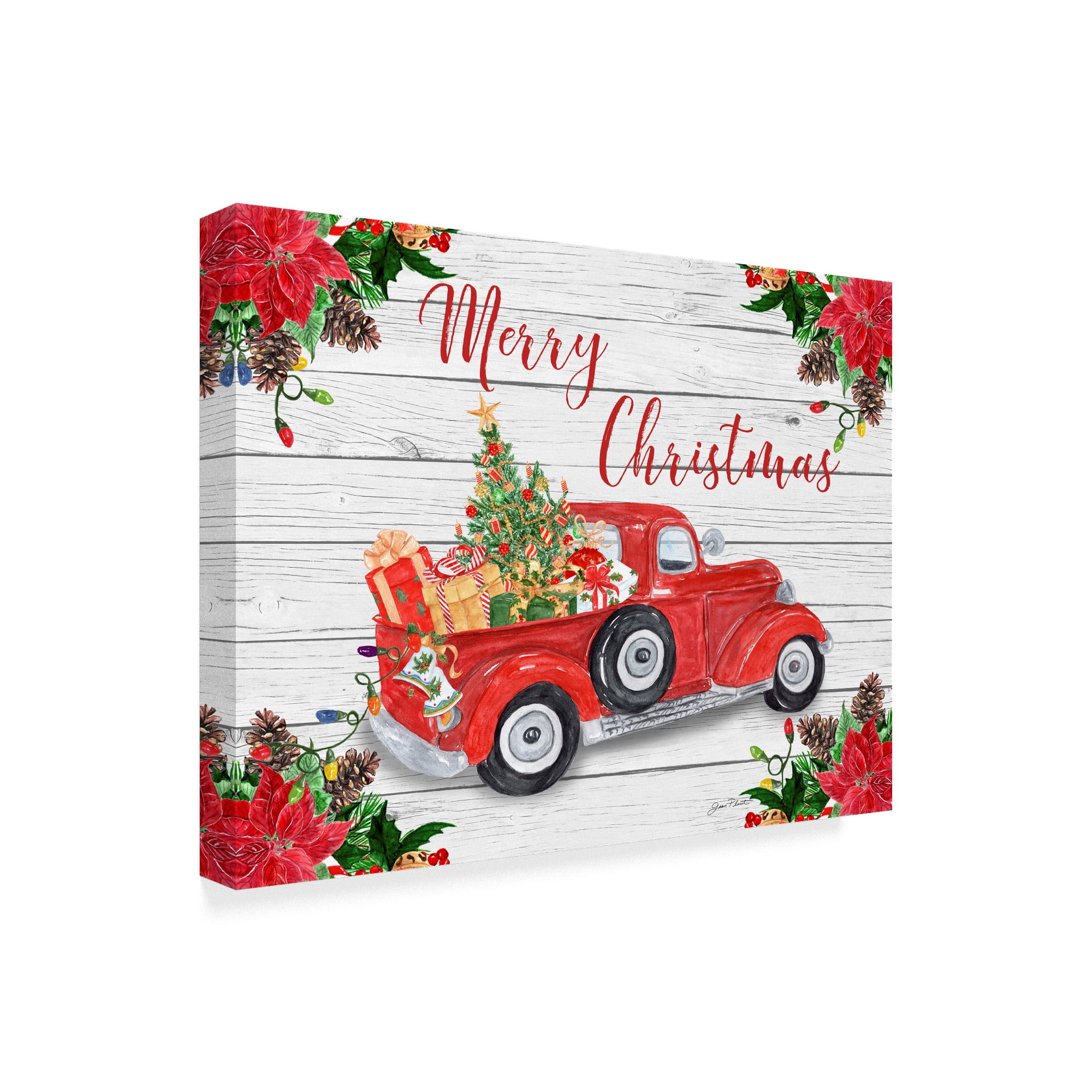 Trademark Fine Art 'Vintage Red Truck Christmas' Canvas Art by Jean Plout