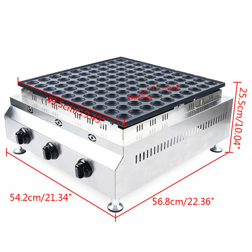 Nonstick LPG Gas 100 Holes Poffertjes Dutch Mini Pancake Maker Baker Machine Commercial Dutch Pancake Maker LPG Gas Waffle Baker Machine Stainless Steel Gas Mini Dutch Pancake Maker