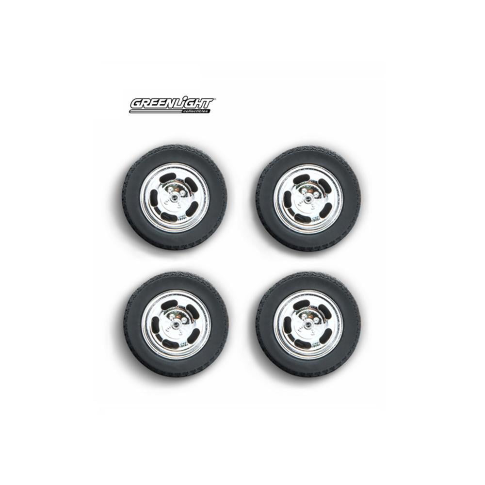 WHEELS & TIRE SET 1978 FORD MUSTANG II COBRA FIVE SLOT 1/18 BY GREENLIGHT 12941