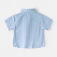 thumbnail image 4 of HCNTES Boys School Shirts 2-15 Years, Toddler Baby Boys Long Sleeve Pullover Tops Kids Casual Button Lapel School Uniform(Blue,2-3 Years), 4 of 4