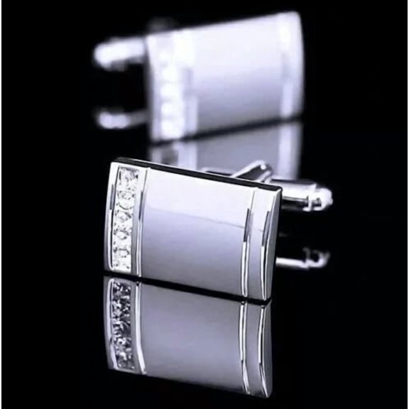 2 CT Round Cut Lab Created Diamond Men's Wedding Cufflinks 14K White Gold Plated