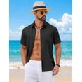 thumbnail image 4 of COOFANDY Beach Shirts for Men Linen Button Down Shirts Lightweight Summer Vacation Shirt, 4 of 6