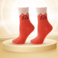 thumbnail image 3 of 1 Pair Winter Socks Wind-proof Soft Touch Adorable Mid Cuff Cat Print Lady Socks for Daily Wear, 3 of 11
