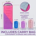 thumbnail image 2 of Sleeping Bag for Adults and Kids - Lightweight Camping Sleeping Bag for Girls, Boys, Youths, Ultralight Backpacking Sleeping Bag for Cold Weather - Compression Sack Included(Right Zipper), 2 of 8