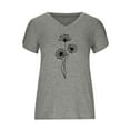 thumbnail image 3 of Oalirro Women's Tops, Tees & Blouses Women Blouses and Tops Fashion Fashion Women's Summer V-Neck Short Sleeve Print Casual T-shirt Blouse Gray, 3 of 4