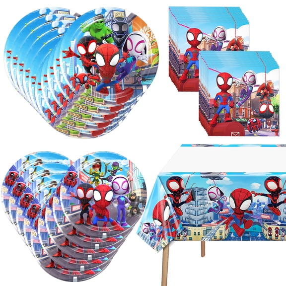 42 PCS Friends Tableware Sets, Birthday Party Paper Plates and Napkins Set Includes 20 PCS Plates, 20 PCS Napkins, 2 Tablecloth for Kids Birthday Party Supplies