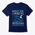 thumbnail image 2 of NETHOUSE Women's Birthday T-Shirt - August Girl with Tattoos Pretty Eyes Thick Thighs and Cuss Too Much Quote - Cotton Blend Tee - Sizes S to 5XL, 2 of 3