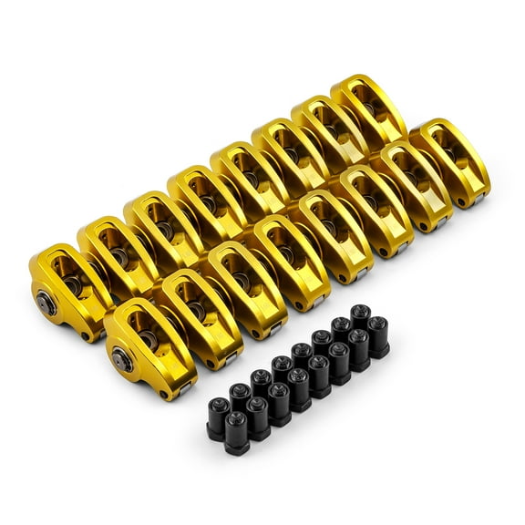 Speedmaster PCE261.1010.01 Compatible with Chevy SBC 350 1.6 Ratio 7/16" Aluminum Roller Rocker Arms Set