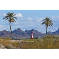 thumbnail image 2 of Lord, Fred 32x23 White Modern Wood Framed Museum Art Print Titled - AZ, Lake Havasu City Lighthouse by golf course, 2 of 4