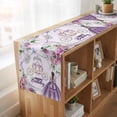 thumbnail image 6 of Happy Birthday Table Runner, Purple Luxury Dress Crown Carriage Flowers Washable Cotton Linen Table Runners 70 Inches Long, Dresser Scarf Runner for Dining/Kitchen/Coffee/TV Stands/Cabinets 13''x70'', 6 of 9