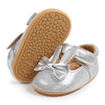 thumbnail image 6 of Owordtank Baby Girls Mary Jane Flats Sparkly Bowknot Princess Dress Crib Shoes Non-Slip for Toddler First Walkers, 6 of 8