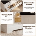 thumbnail image 4 of Homall Wooden 6 Drawer Dresser for Bedroom, Modern Chest of Drawers, Storage Cabinet Organizer with Metal Handles for Bedroom, Living Room and Closet, White and Black Top, 4 of 9