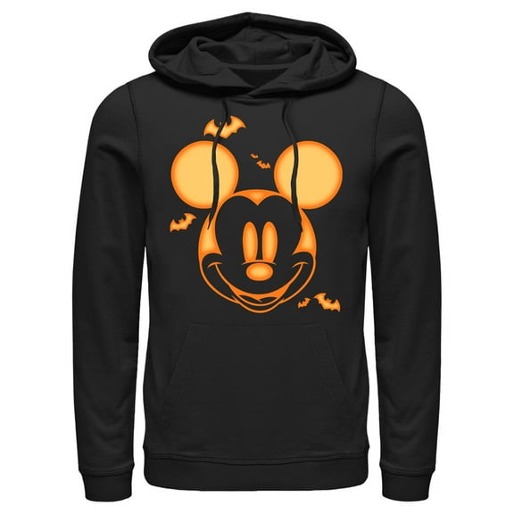 Men's Mickey & Friends Halloween Pumpkin Face  Pull Over Hoodie Black Large