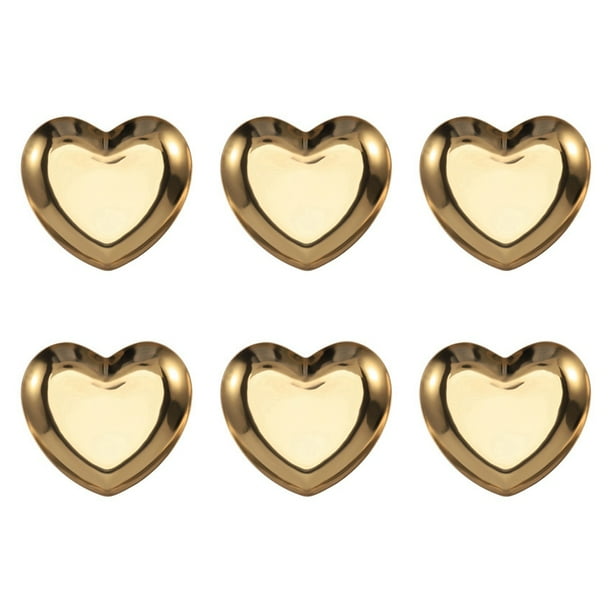 6X Placa En Forma De Corazón Bandeja De Servicio Bandeja De Metal Almacenamiento Organizar Bandeja De Frutas Hogar