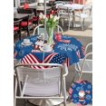 thumbnail image 5 of Outdoor Tablecloth with Umbrella Hole for Patio/Picnic/Party/Camping, 250 Year American Anniversary Flag Waterproof Table Cloth Round Cover Washable, Blue Gnomes Fireworks (Dia 54"), 5 of 9