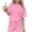 Pink, variant on Zynoxe Girls Clothes Sets Casual Solid Color Short Sleeve T-shirts and Elastic Waist Shorts Sets Summer Breathable Loose Fit Versatile Lounge Two Piece Sets Pink 3-4Years