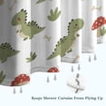 thumbnail image 6 of White Cartoon Dinosaurs Mushrooms Pattern Shower Curtain 36"x72" ,Bathroom Decorative Shower Curtains Set with 12 Hooks,Modern Waterproof Washable Shower Curtain, 6 of 6