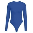 thumbnail image 5 of Crew Neck Long Sleeve Bodysuit Womens Comfort Fit Stretch Top Seamless Body Suit Clothing, 5 of 5