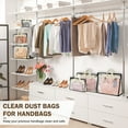 thumbnail image 4 of 9 Pack Dust Bags for Handbags, Clear Handbag Storage Organizer for Closet with Handle and Zipper, 4 of 6