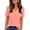 Coral, variant on Blouses for Women Summer Short Sleeve V Neck Button Shirts Dressy Casual Business Tunic Tops