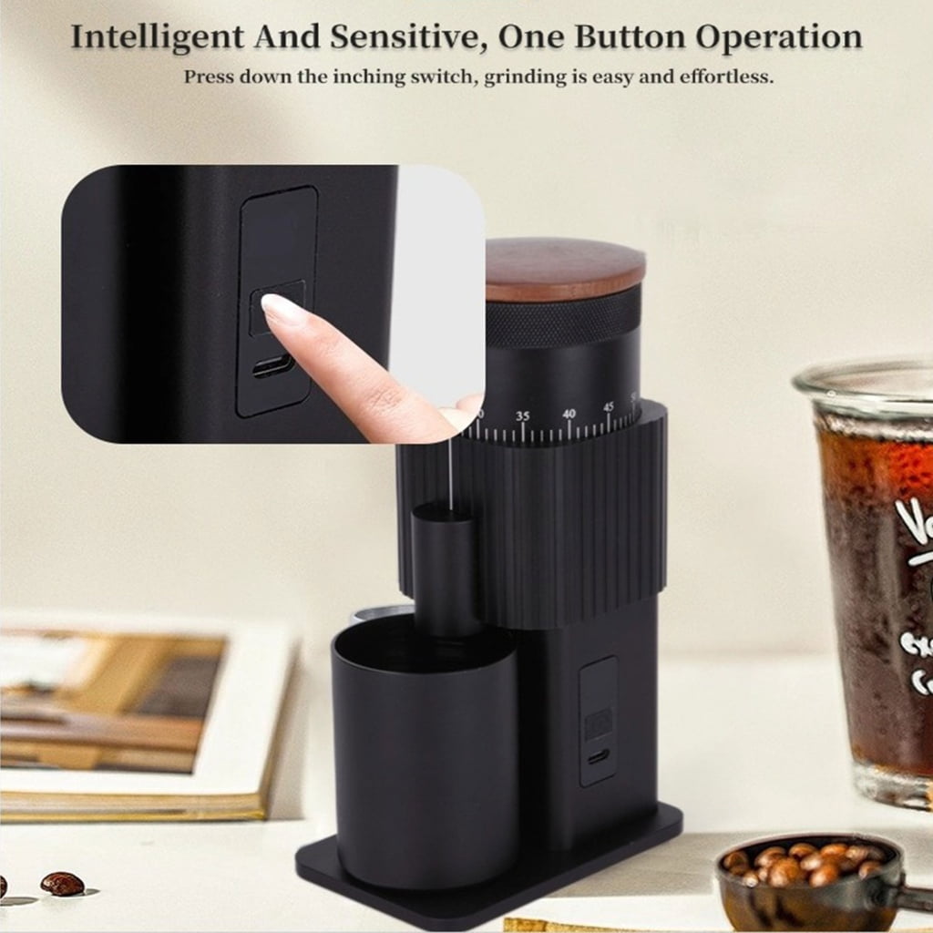 Miiottaa Electric Coffee Grinder Rechargeable Stainless Steel Burr Adjustable Coffee Bean Grinder Portable Gift Christmas