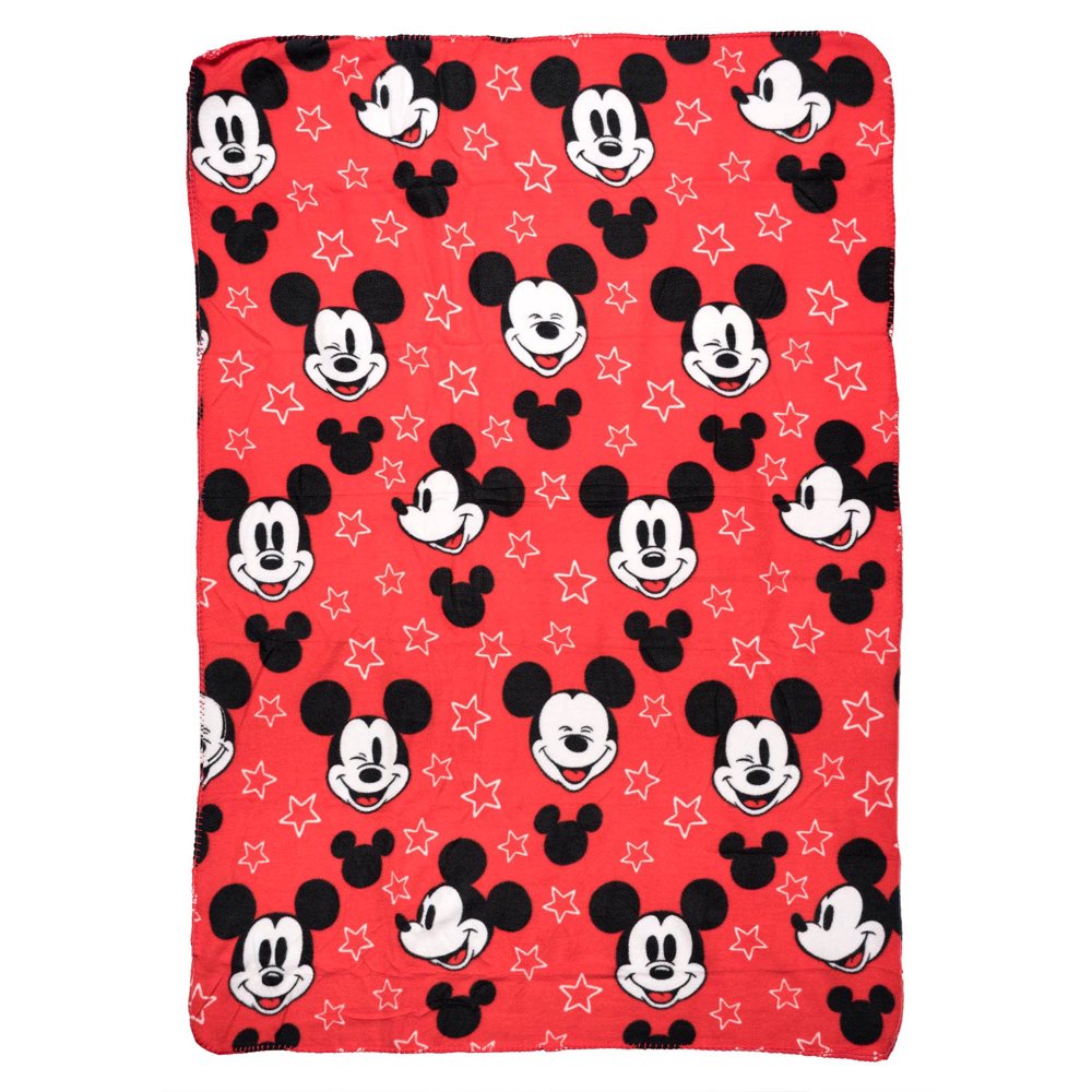 Disney Mickey Mouse Throw Blanket 45" x 60" Stars AllOver Print