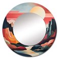 thumbnail image 3 of Designart "Coral Blue Bold Canyon Landscape II" Abstract Landscapes Rund Mirror For Wall Decor - Large Coral Round Printed Mirror - Traditional Round Mirror 23" x 23" Inch, 3 of 6