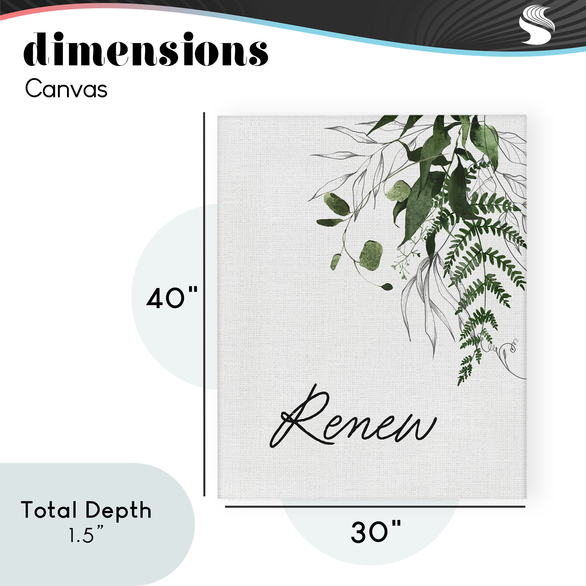 Renew Ferns & Botanicals Canvas Wall Art, design by Lettered and Lined