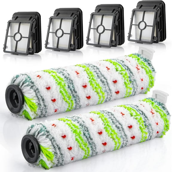 for Bissell Crosswave Hydrosteam Replacement Parts CrossWave Max 2554 2554A 2590 2593 2596 35151 35152 3513 3518, 2pc Pet Brush Rolls 2788 and 4pc Filters 1866, Part 1618641, 1608684