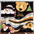 thumbnail image 1 of Rideau de Douche Festif Noir avec Motifs de Noël Fantaisistes Rouges & Design de Noël Confortable, 1 of 4