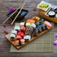 thumbnail image 6 of Sushi Rolling Mat for Home & Commercial Use | Non-Stick Bamboo Sushi Maker with Curtain | Easy Clean Sushi Roller for Beginners & Professionals | White & Blue, 6 of 7