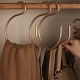 thumbnail image 4 of 5pcs S-Shape Hooks Aluminum Alloy Bedroom Kitchen Multifunctional Hanging Hook Clasp Holder Pants Hats Hanging Storage Hangers (5pcs Gold B), 4 of 7
